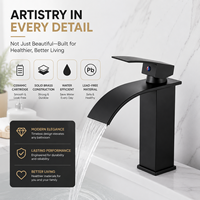 Robinet de salle de bain de luxe personnalisé avec logo, à poignée unique, mitigeur eau chaude et froide pour lavabo encastré