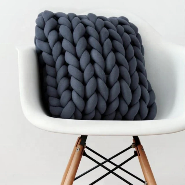 Chunky Thick Line Pillow fatto a mano annodato Knot Ball decorazione della casa cuscini del divano cuscino da tiro a linea spessa