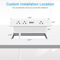 Weiße Möbel-Schubladeneinbau-Steckdosenleiste 20W PD USB-C 18W QC3.0 USB-A Unterputz-Steckdose für Konferenztisch-Steckdosen