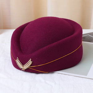 Sombrero De Azafata De Lana En Rojo, Talla M (56-58 Cm), Tocado De Lágrima Para Cosplay Y Actuaciones Musicales, Accesorio De Disfraz