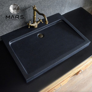 Lavabo de mármol doble para baño, lavamanos de alta calidad, con doble tazón de piedra de ónix para aseo - Product Image 1