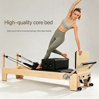 Machine de Pilates Reformer Commerciale de Studio avec Cadre et Accessoires Complets, Coussin Premium, Bois de Chêne, Personnalisable, Fabriquée en Chine