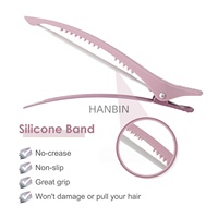 Pinces à cheveux personnalisées de haute qualité avec logo, bande en silicone sans pli, pinces bec de canard, rouleaux de coiffure et de coupe, couleur Morandi