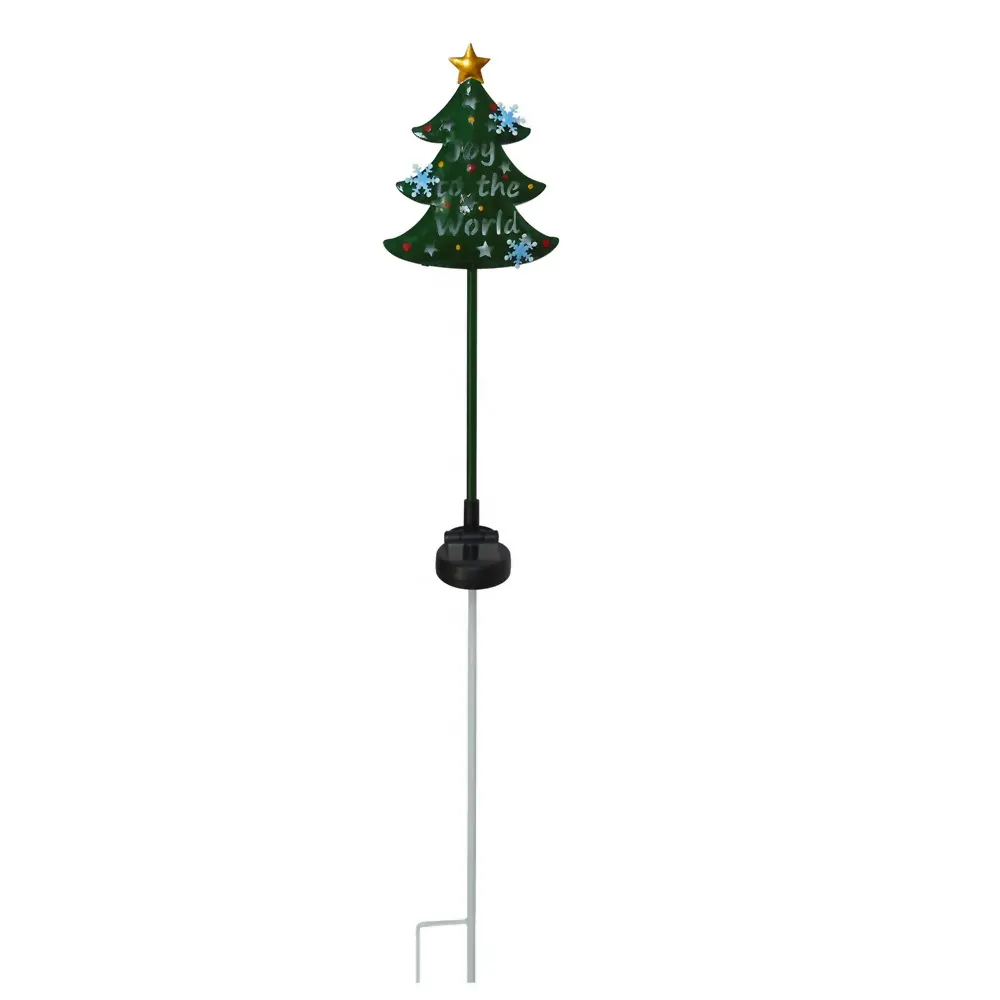 Patio Decoratie Metalen Kerstboom Zonne-energie Led Stake Vakantie Tuin Licht