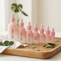 Flasche Tropfflasche Mattiertes Glas Farbverlauf Rosa Pipettenflasche 15 ml 30 ml 50 ml 100 ml Verpackung