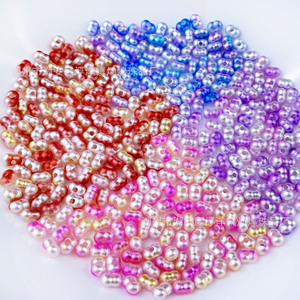 Perles d'arachide 4x8mm dégradées bicolores en résine plastique, perles intercalaires DIY pour chaînes de téléphone, pendentifs de voiture, porte-clés - Product Image 3