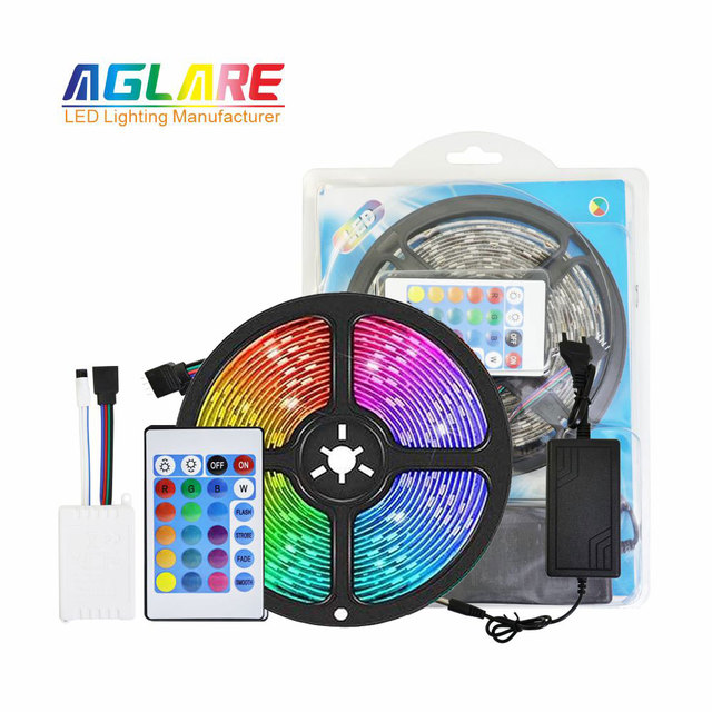 Aglare Smart LED Strip Lights 12V Waterproof 5m Set SMD 5050 Remote RGB Flexible Strip