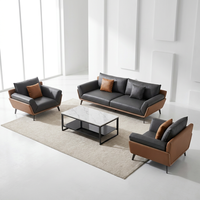 Ensemble de canapés de direction haut de gamme en similicuir, mobilier de luxe pour salle de réunion et espace lounge de bureau