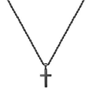 Collier avec pendentif croix en acier inoxydable, chaîne cubaine double couche, pour hommes, bijoux à la mode, cadeau à porter au quotidien - Product Image 2