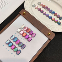 Lot de 10 vernis gel magnétiques effet œil de chat, opale et diamant broyé, scintillant, pour salon de manucure