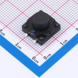 TD-1812SR-9.0H-250 Tactile Switch SMD,12x12mm Switch Vertical Mount 12mm 12mm 9mm - Product Image 1