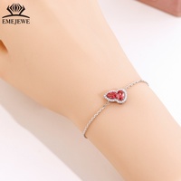Bracelet chaîne en argent S925 EMEJEWE avec saphir coloré, pierre précieuse ovale sertie griffe, bijou romantique pour soirée