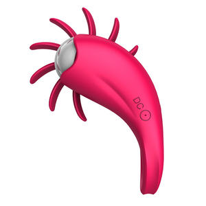 Mini forte velocità di rotazione lingua magica USB Multi frequenza vibrante pene anello anello di blocco flirt prodotti per gli uomini - Product Image 2