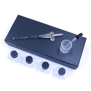 Juego de Plumas de Tinta Dicroicas de Cristal Arcoíris para Caligrafía y Firma, Estilo <span class=keywords><strong>Murano</strong></span>, Listo para Enviar - Product Image 2