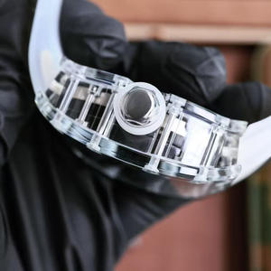 Montre mécanique automatique pour homme avec boîtier transparent blanc et design élégant - Product Image 4