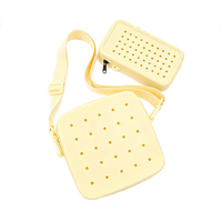 CHINFAI Sac bandoulière en silicone DIY avec breloques et sangle personnalisable, pochette en caoutchouc durable et lavable pour la plage et la piscine