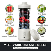 Blender de voyage portable grande capacité 600 ml, rechargeable USB Type-C, mixeur haute vitesse, broyeur de glace, sans BPA, anti-fuite, pour voiture