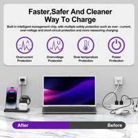 Station de recharge sans fil 3 en 1, support de recharge pour iPhone 14/13/12 pour iWatch 1 à 8, Ultra, pour Airpods 3/2/1/Pro