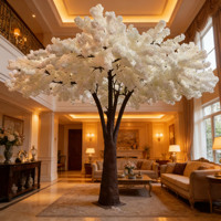 Arbre artificiel de fleurs de cerisier blanches, arbre décoratif en soie artificielle pour une utilisation en intérieur et en extérieur