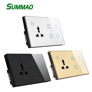 Smart Life App 4 Gang Wifi Switch Smart Universal Wifi Socket Smart 3 Pin Electrical Multi Function Wall WIFI Socket