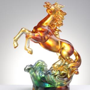 Fatto a mano Liuli scultura cavallo a cera persa di lusso statua equestre ufficio simbolo di successo ordini personalizzati all'ingrosso - Product Image 1