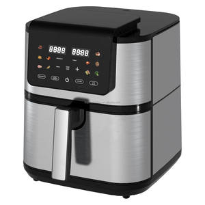 Gran Airfryers 8L 10L Cesta doble con dos elementos de calefacción Hot Deep <span class=keywords><strong>Rapid</strong></span> <span class=keywords><strong>Air</strong></span> Flyer Freidoras de aire cuadradas de acero inoxidable completo - Product Image 2