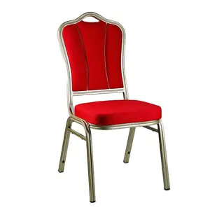 Wholesale Stackable Aluminum Banquet <strong>Chairs</strong> <strong>Red</strong> <strong>Velvet</strong> Wedding Hotel <strong>Chair</strong> - Product Image 1