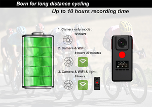 Caméra arrière étanche 4K pour vélo avec feu arrière et télécommande compatible WiFi pour enregistreur de conduite de vélo - Product Image 4