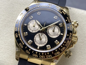 Reloj Mecánico de la Mejor Calidad, 40 mm, Fábrica QF, 126519, Acero 904L, Movimiento 4131, Peso 155 g, Cronógrafo, Oro Negro, Diamantes, Panda - Product Image 3