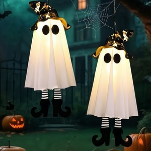 WINWIN Lámpara Colgante LED de Fantasma Iluminada para Halloween, Decoración Espeluznante para Fiestas, Luz Blanca Cálida, DC 6V, para Jardines y Eventos - Product Image 6