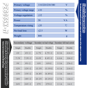 Transformador de Montaje en PCB Sellado con Epoxi YHDC PE6035K-M 50VA, 110/220/230/380V AC, UL94-V0, Certificado CE/RoHS - Product Image 5