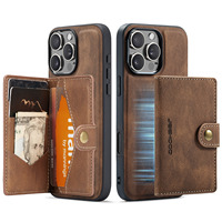 Casing Ponsel iPhone 18 Pro Max Magnet Wireless Charging Card Holder Stand Kulit Sintetis 17 Air 16 Plus 15 14 13 12