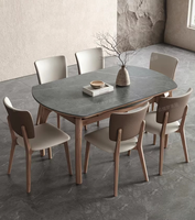 Chaise de table à manger ronde extensible pliable en bois massif avec dessus en marbre Design moderne pour petit appartement à double usage