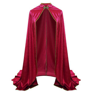 Nouveau Cape d'Écho en Velours de Soie Médiéval Transfrontalier, Vintage à Bordure Dorée, pour Costume de Spectacle Scénique d'Halloween et Renaissance - Product Image 6