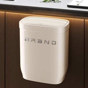 Wall Mounted Trash Can With Lid Rectangular Waterproof For Kitchen Bathroom Toilet Large Size - Product Image 1