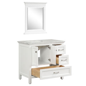 <b>Bathroom</b> <b>Vanity</b> with Carrara Marble Countertop &Soft-Close Doors Made in Vietnam Transitional <b>Bathroom</b> <b>Vanity</b> - Product Image 3
