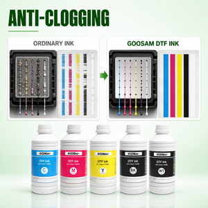 หมึก DTF ป้องกันการอุดตัน CMYK สีขาว 1000 มล. ป้องกันหัวพิมพ์ หมึกพิมพ์แบบน้ำ สำหรับการพิมพ์แบบ Direct to Film Transfer ดิจิทัล - Product Image 1