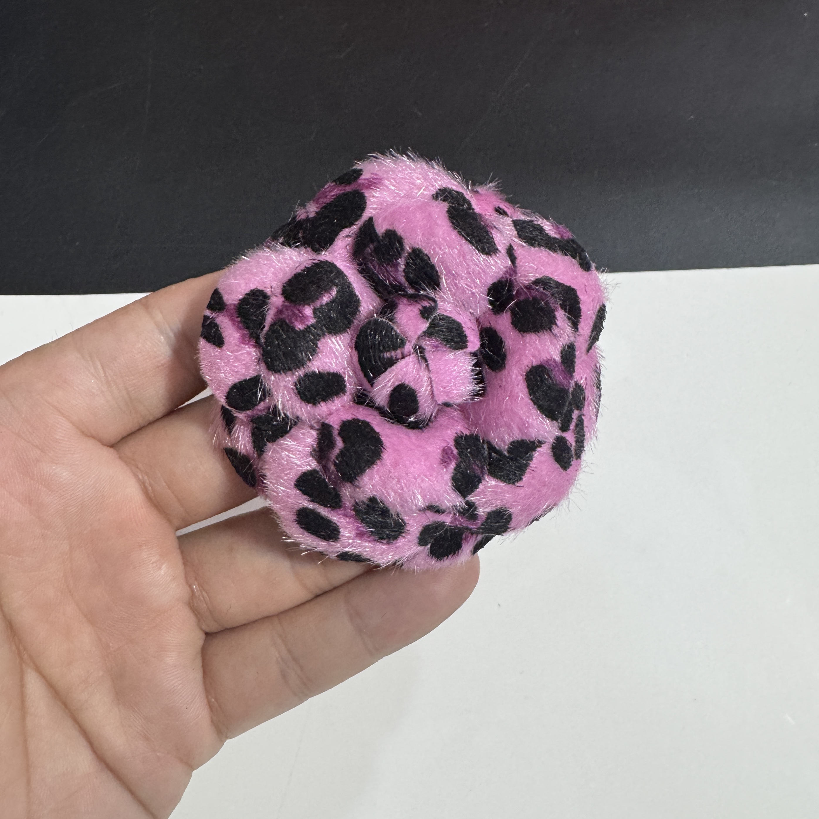 5 rose fourrure imprimé léopard plus broche épingle à cheveux