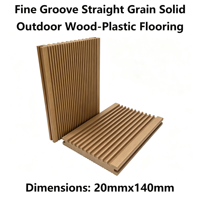 Planches de terrasse en WPC massif 140 mm x 20 mm, grain droit, rainures fines, longueur personnalisée 4000 mm, terrasse extérieure composite pour jardin, imperméable