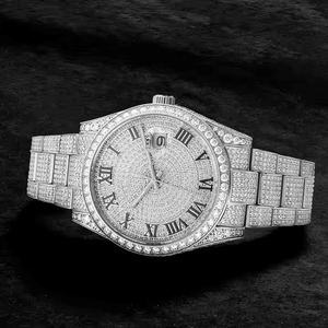 Reloj de Lujo con Diamantes Reales Estilo Hip Hop Iced Out Automático Mecánico Dorado Bust Down con Moissanita VVS - Product Image 1