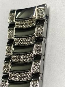 <span class=keywords><strong>Correa</strong></span> de <span class=keywords><strong>Reloj</strong></span> de Acero Inoxidable de 20x21 mm con Logotipo Personalizado, con 216 Piedras PP, Cierre de Doble Presión, Resistente al Desgaste, para Plata - Product Image 2