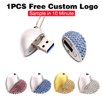 Flashdisk USB 2.0 8GB Bentuk Hati Kalung Berlian Romantis Memory Stick Gantungan Kunci Gratis Ide Hadiah Pernikahan Baru Bahan Logam
