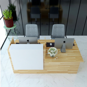 BLT68001-Durable Minimalist AA Rubber Oblong Small Reception Desk with LED Light 200x90x105cm for Clinics and Hotels - Product Image 1