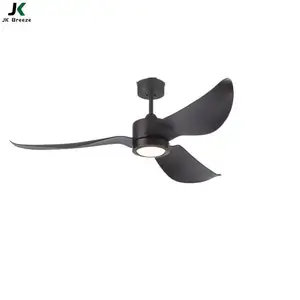 مروحة سقف حديثة قابلة للتعتيم لغرفة النوم مقاس 52 بوصة موديل JK ZS-52-20009-3LK-BZ مزودة بمصباح وجهاز تحكم عن بعد