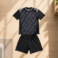Jersey Sepak Bola Logo Kustom 100% Poliester Cetak Digital Cepat Kering Slim Fit Lengan Pendek Nama/Nomor Tim Pria