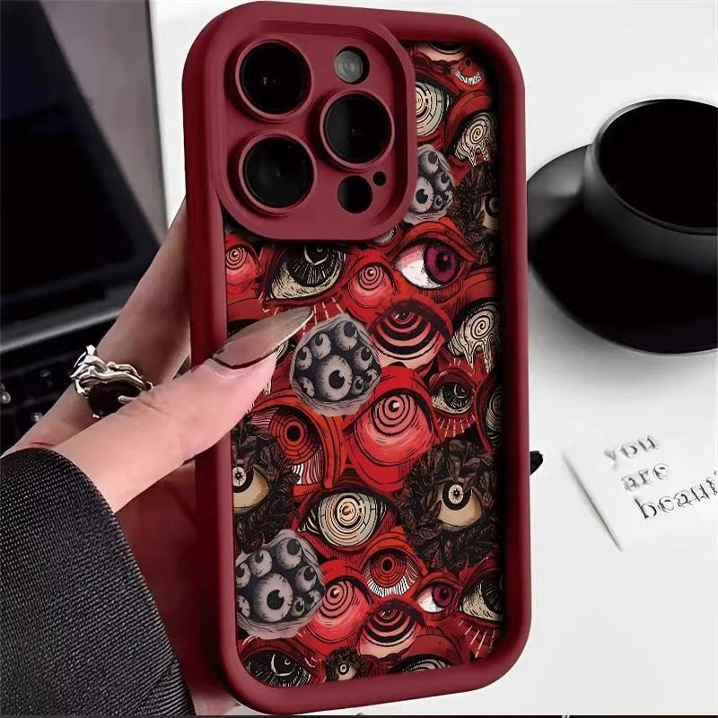 In Stock Eye Print Ladder Lens Style Shockproof Tpu Mobile Phone Cover Case For Iphone 7 8 X Xr Xs 11 12 13 14 15 16 17 Pro Max