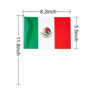 Bandera Mexicana de Mano con Palo de Plástico, Tamaño Pequeño, Personalizable, en Oferta - Product Image 2