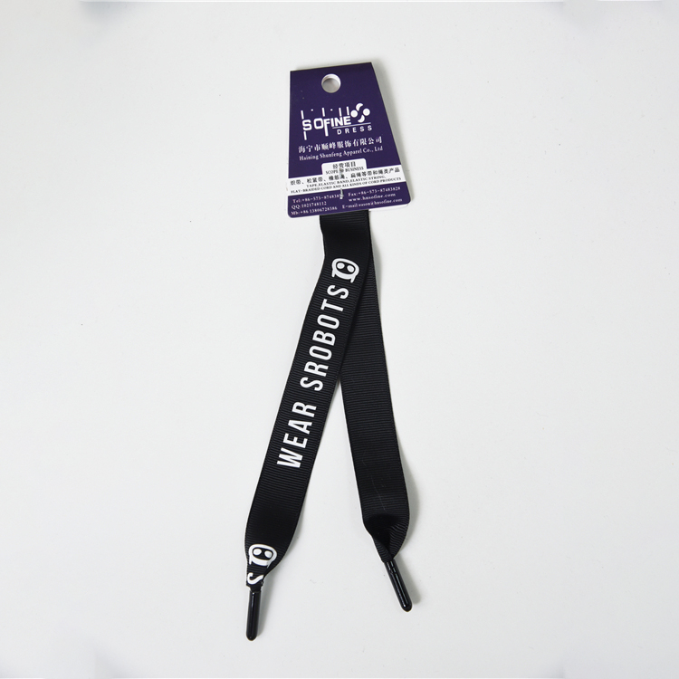 Factory Direct Sell Wholesale Polyester Elastic Letter Shoe Lace Custom Printed Shoelaces