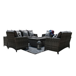 Juego de Sofás de Metal Modernos de Lujo con Brasero de Gas, Muebles de Exterior Impermeables para Patio, Sala de Estar, Piscina, Playa, Mesa con Brasero - Product Image 2