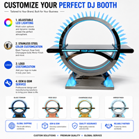 Cabine de DJ portable, table de DJ en forme de grande roue de 1,8 m avec éclairage RVB personnalisable, console de scène haut de gamme
